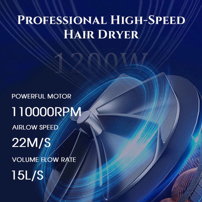 Portable Brushless Motor Ionic Hair Blow Dryer 110000 RPM With Diffuser Magnetic Nozzle