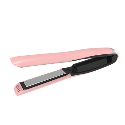 Pink 17W Magnetic Wireless Mini Hair Straightener 2600mA Battery Operated