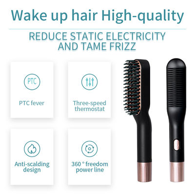 FCC  110-240v Heated Beard Straightening Brush / Ionic Hair Brush Straightener