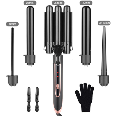 25mm 32mm Electric Hair Curler Curling Iron With Interchangeable Barrels