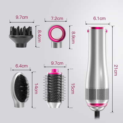 Purple 4 in 1 Interchangeable Ionic Airwrap Styler Hair Dryer Hot Air Brush with Dryer Sets