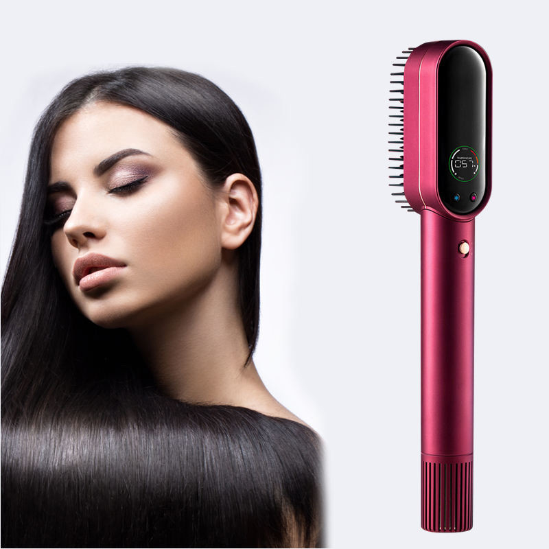 Home Use Hair Straightener Dryer Brush Electric Hair Dryer Brush Curl / Straighten Tool