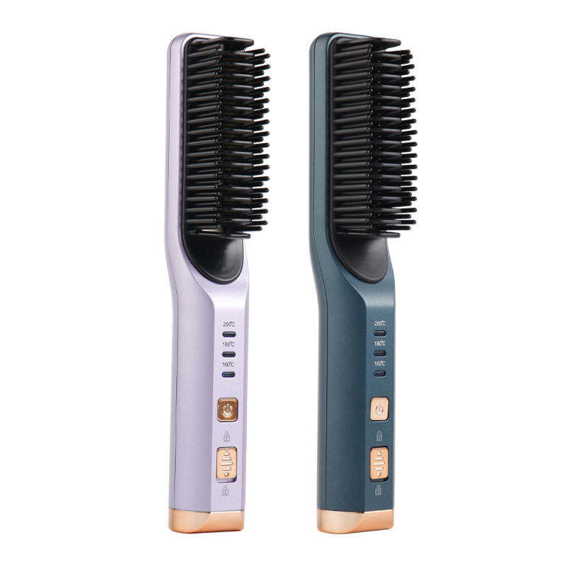 Mini 2 In 1 Hair Straightener Brush Rechargeable Cordless Flat Iron For Travel / Home