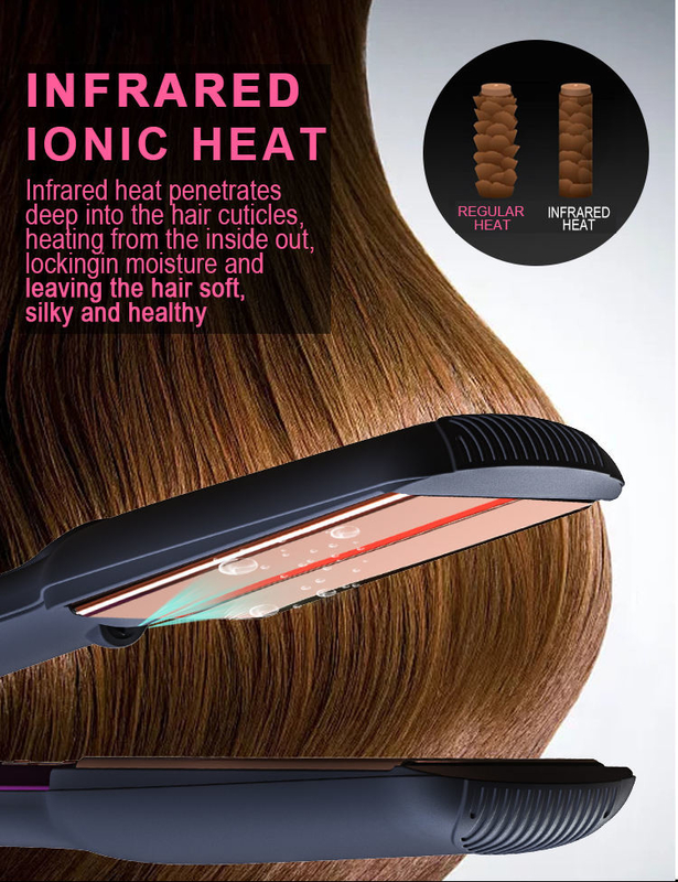 2 In 1 Titanium Hair Straightener Fast With Ptc Heater 480f