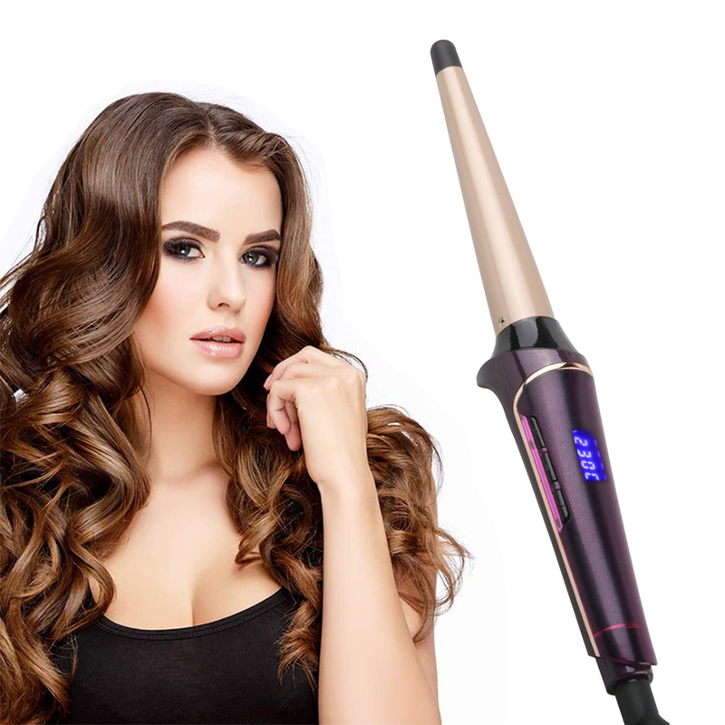 Ceramic Tourmaline Hair Curling Wand LCD Digital Hair Curler Styler Easy to Use